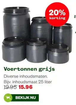 Welkoop Voertonnen grijs aanbieding