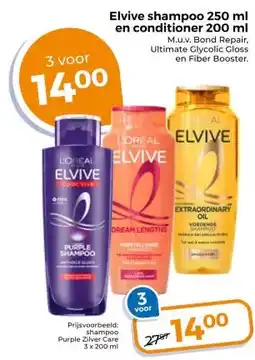 Trekpleister Elvive shampoo 250 ml en conditioner 200 ml aanbieding