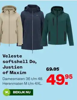 Welkoop Veleste softshell Do, Justien of Maxim aanbieding