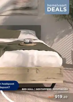 TotaalBED Bed Hull | gestoffeerd hoofdbord | 140 x 200 cm | Slede poten aanbieding