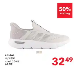 Scapino Adidas Rapidfit Wide Fit dames sneakers grijs aanbieding