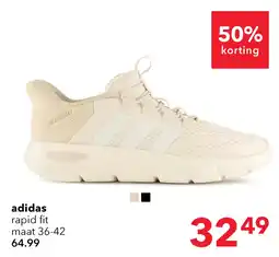 Scapino Adidas Rapidfit Wide Fit dames sneakers beige wit aanbieding