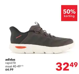 Scapino Adidas Rapidfit Wide Fit heren sneakers grijs zwart aanbieding