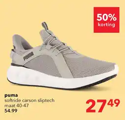 Scapino Puma Softride Carson Sliptech heren sneakers grijs aanbieding