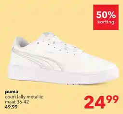 Scapino Puma Court Lally Metallic dames sneakers wit aanbieding
