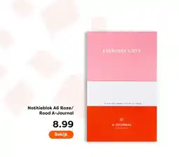 The Read Shop Notitieblok A6 Roze/ Rood A-Journal aanbieding