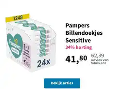 Plein.nl Pampers Billendoekjes Sensitive aanbieding