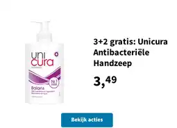 Plein.nl 3+2 gratis: Unicura Antibacteriële Handzeep aanbieding