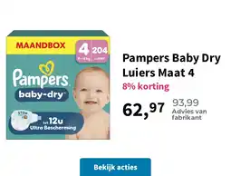 Plein.nl Pampers Baby Dry Luiers Maat 4 aanbieding