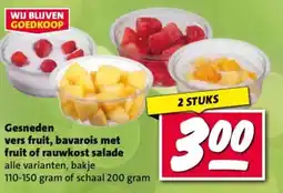 Nettorama Gesneden vers fruit, bavarois met fruit of rauwkost salade alle varianten, bakje aanbieding