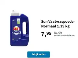 Plein.nl Sun Vaatwaspoeder Normaal 1,39 kg aanbieding