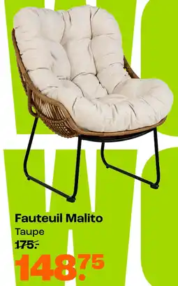 Kwantum Fauteuil Malito Taupe aanbieding