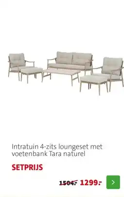 Intratuin Intratuin 4-zits loungeset met voetenbank Tara naturel aanbieding