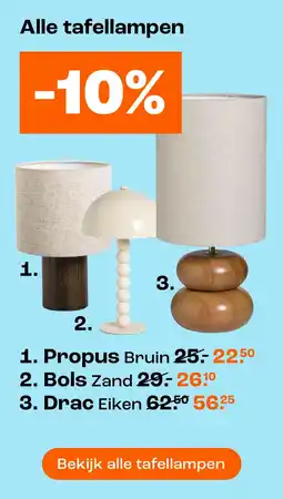 Kwantum Alle tafellampen -10% aanbieding