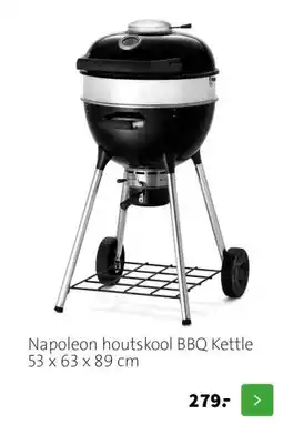 Intratuin Napoleon houtskool BBQ Kettle 53 x 63 x 89 cm aanbieding