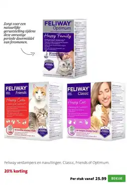 Intratuin Feliway verdampers en navullingen. Classic, Friends of Optimum. aanbieding