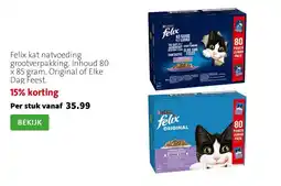 Intratuin Felix kat natvoeding grootverpakking. Inhoud 80 x 85 gram, Original of Elke Dag Feest. aanbieding