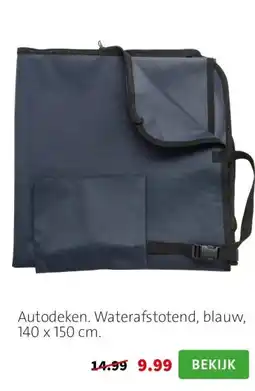Intratuin Autodeken. Waterafstotend, blauw, 140 x 150 cm. aanbieding