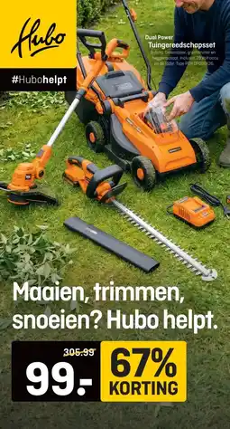 Hubo Dual Power Tuingereedschapsset aanbieding