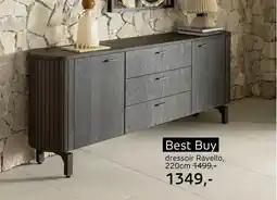 Henders & Hazel Ravello, dressoir 220 cm - 2-deuren + 3-laden - Basalt aanbieding