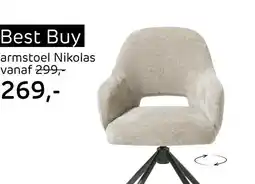 Henders & Hazel Nikolas, armstoel - centrale poot draaibaar - selected choices aanbieding