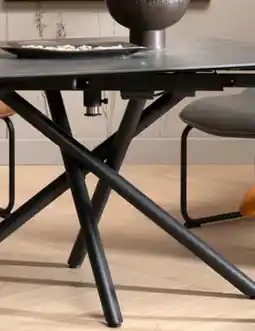 Henders & Hazel Preston, uitschuiftafel 120 (+ 2 x 30) x 90 cm - centrale poot - keramiek op glas - Antraciet aanbieding