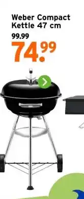 GAMMA Weber Compact Kettle houtskool bbq metaal zwart ø 47 cm aanbieding