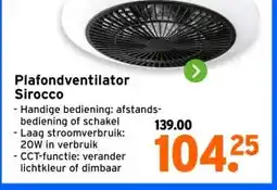 GAMMA Plafondventilator Sirocco aanbieding