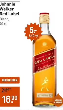 Gall & Gall Johnnie Walker Red Label 70CL aanbieding