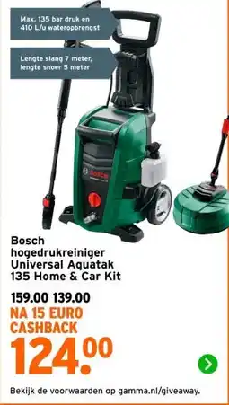 GAMMA Bosch hogedrukreiniger Universal Aquatak 135 Home & Car Kit aanbieding