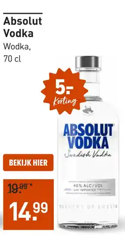 Gall & Gall Absolut Vodka 70CL aanbieding