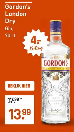 Gall & Gall Gordon's London Dry 70CL aanbieding