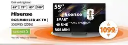 Expert Hisense RGB MINI LED 55UR8S (2026) aanbieding