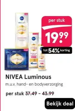 Etos NIVEA Luminous aanbieding
