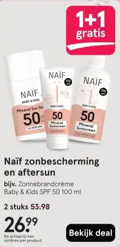 Etos Naïf zonbescherming en aftersun aanbieding