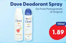 Die Grenze Dove Deodorant Spray aanbieding
