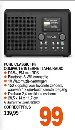 Correct PURE CLASSIC H4i COMPACTE INTERNET TAFELRADIO aanbieding