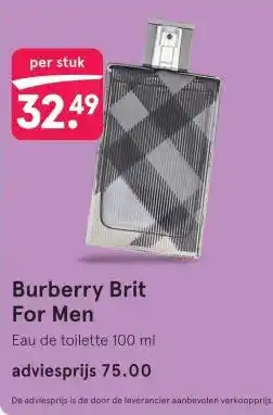 Etos Burberry Brit For Men aanbieding