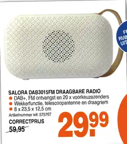 Correct SALORA DAB3015FM DRAAGBARE RADIO aanbieding