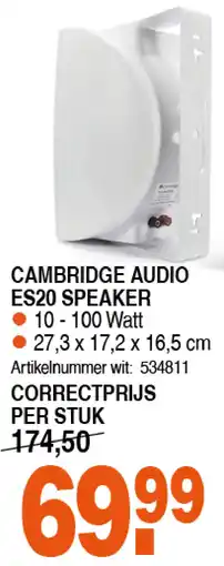 Correct CAMBRIDGE AUDIO ES20 SPEAKER aanbieding