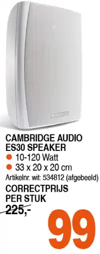 Correct CAMBRIDGE AUDIO ES30 SPEAKER aanbieding