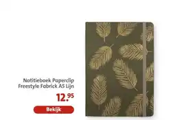Bruna Notitieboek Paperclip Freestyle Fabrick A5 Lijn aanbieding
