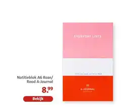Bruna Notitieblok A6 Roze/ Rood A-Journal aanbieding