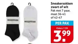 Hoogvliet Sneakersokken zwart of wit aanbieding