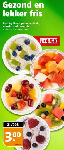 Poiesz Healthy Hand gesneden fruit, rauwkost of bavarois aanbieding