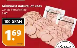Poiesz Grillworst naturel of kaas aanbieding