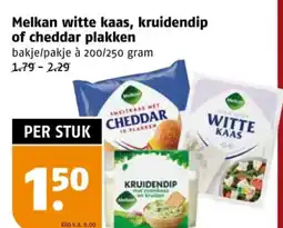 Poiesz Melkan witte kaas, kruidendip of cheddar plakken aanbieding