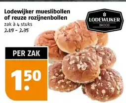 Poiesz Lodewijker mueslibollen of reuze rozijnenbollen aanbieding