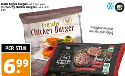 Poiesz Black angus burgers of crunchy chicken burgers aanbieding