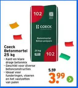 GAMMA Coeck Betonmortel 25 kg aanbieding